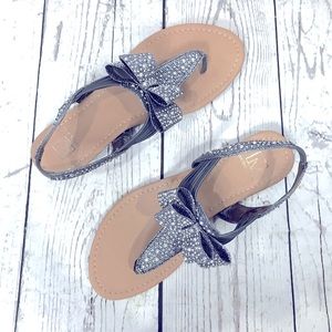 Material Girl Bling Bow Sandals